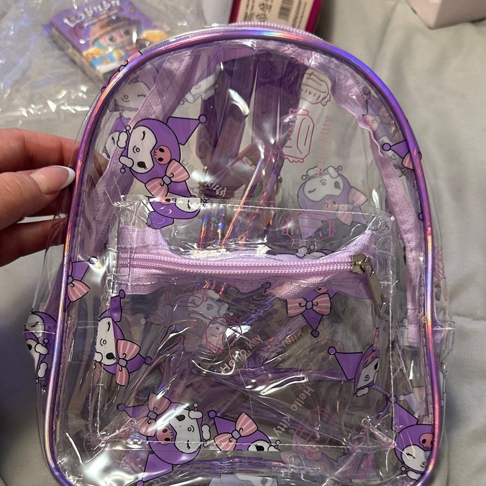 Purple and Clear Kuromi Character Mini Backpack